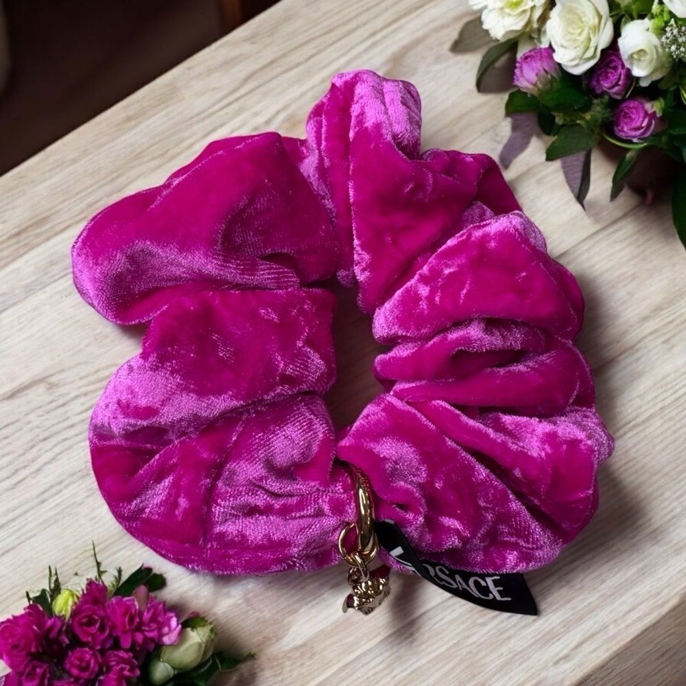 NWT Versace Medusa Velvet Scrunchie